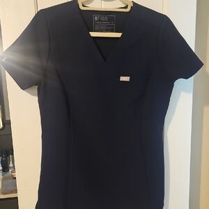 Figs Deep Blue V-Neck Scrub Top